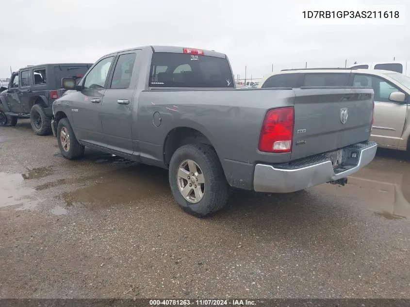 2010 Dodge Ram 1500 Slt/Sport/Trx VIN: 1D7RB1GP3AS211618 Lot: 40781263