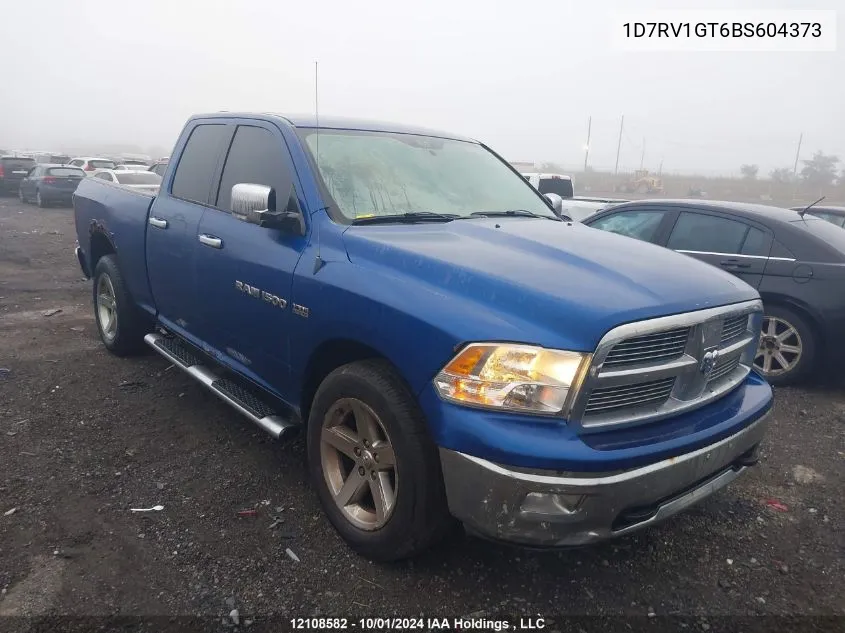 2011 Dodge Ram 1500 VIN: 1D7RV1GT6BS604373 Lot: 12108582