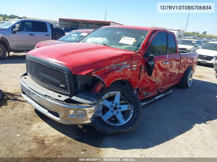 2011 Dodge Ram 1500 VIN: 1D7RV1GT0BS706834 Lot: 40429417