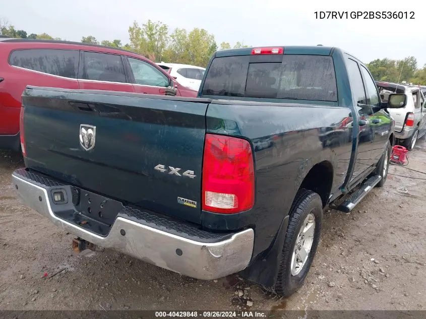 1D7RV1GP2BS536012 2011 Dodge Ram 1500