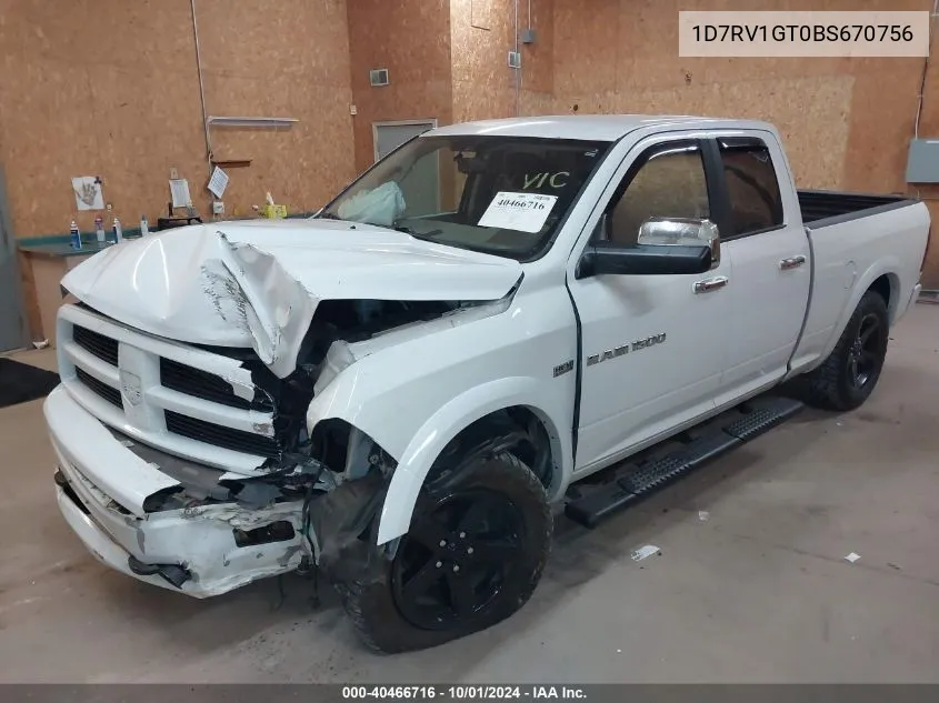 1D7RV1GT0BS670756 2011 Dodge Ram 1500