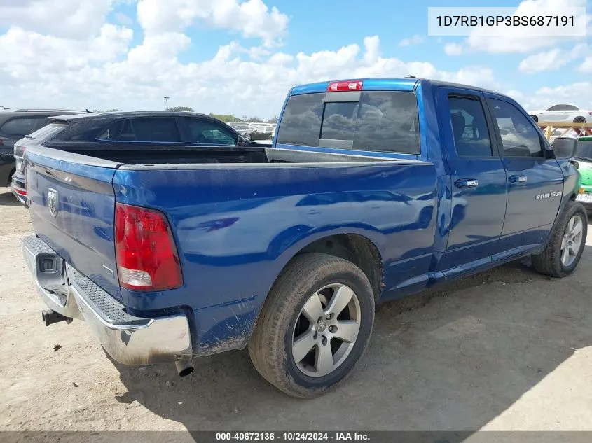 2011 Dodge Ram 1500 VIN: 1D7RB1GP3BS687191 Lot: 40672136