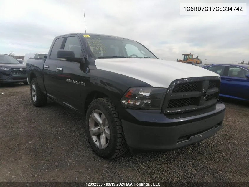 2012 Dodge Ram 1500 Slt VIN: 1C6RD7GT7CS334742 Lot: 12092333