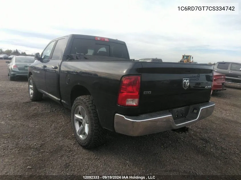 2012 Dodge Ram 1500 Slt VIN: 1C6RD7GT7CS334742 Lot: 12092333