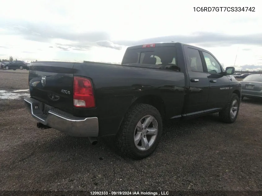 2012 Dodge Ram 1500 Slt VIN: 1C6RD7GT7CS334742 Lot: 12092333