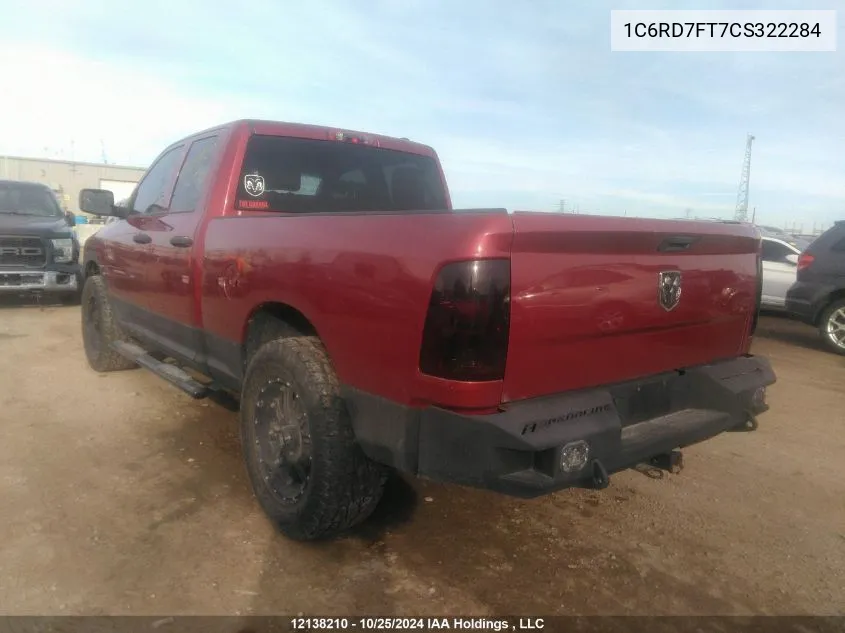 1C6RD7FT7CS322284 2012 Dodge Ram 1500 St