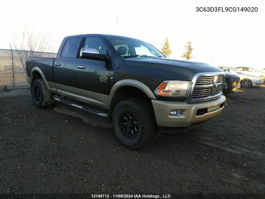 2012 Dodge Ram 3500 Longhorn VIN: 3C63D3FL9CG149020 Lot: 12140712