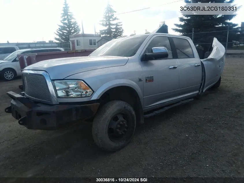 2012 Dodge Ram 3500 Laramie VIN: 3C63DRJL2CG180331 Lot: 30036816