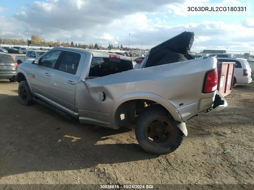 2012 Dodge Ram 3500 Laramie VIN: 3C63DRJL2CG180331 Lot: 30036816