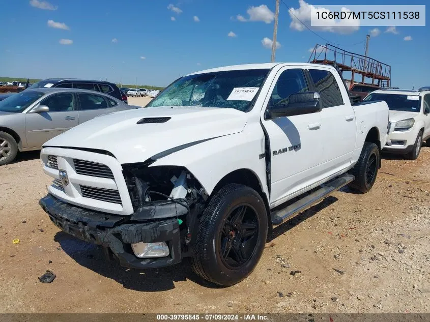 1C6RD7MT5CS111538 2012 Ram 1500 Sport