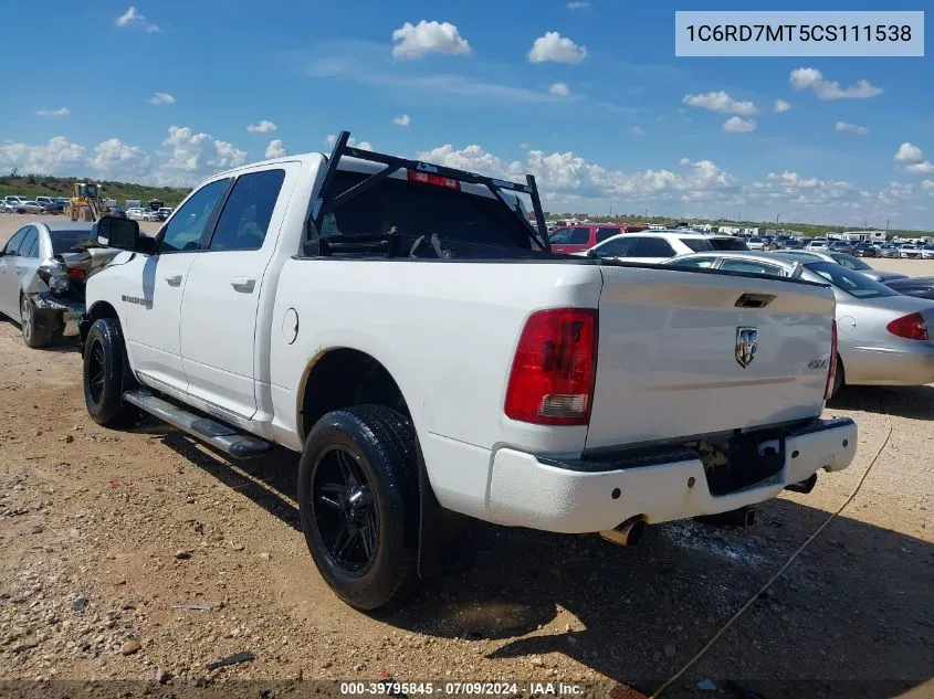 1C6RD7MT5CS111538 2012 Ram 1500 Sport