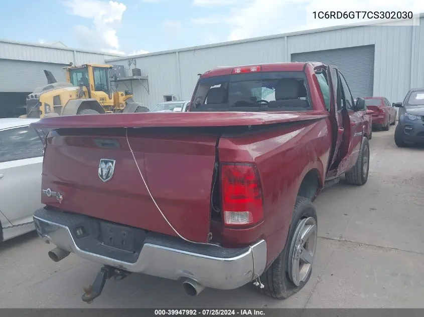 2012 Ram 1500 Slt VIN: 1C6RD6GT7CS302030 Lot: 39947992