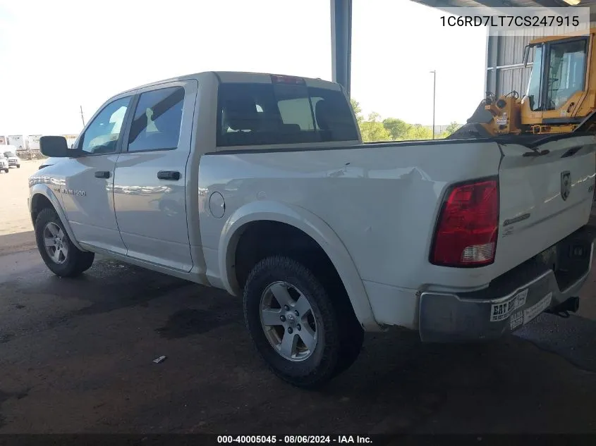 1C6RD7LT7CS247915 2012 Ram 1500 Slt