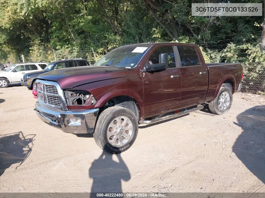 2012 Ram 2500 Laramie VIN: 3C6TD5FT0CG133526 Lot: 40222480