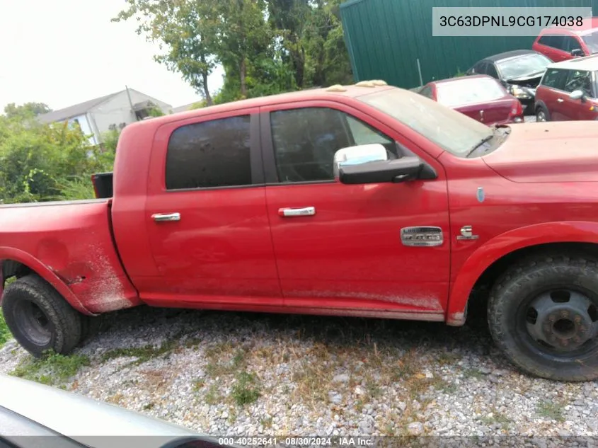 2012 Dodge Ram 3500 Longhorn VIN: 3C63DPNL9CG174038 Lot: 40252641