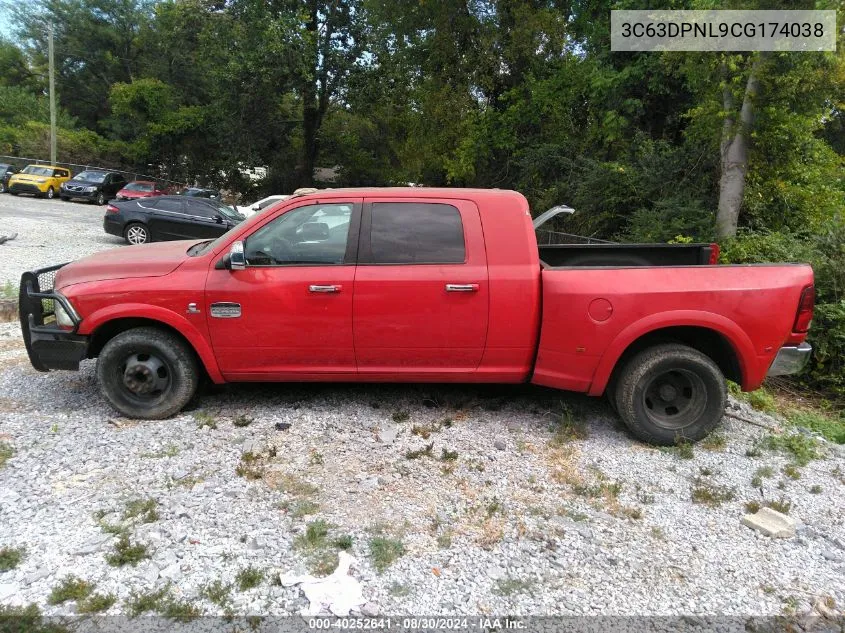 2012 Dodge Ram 3500 Longhorn VIN: 3C63DPNL9CG174038 Lot: 40252641