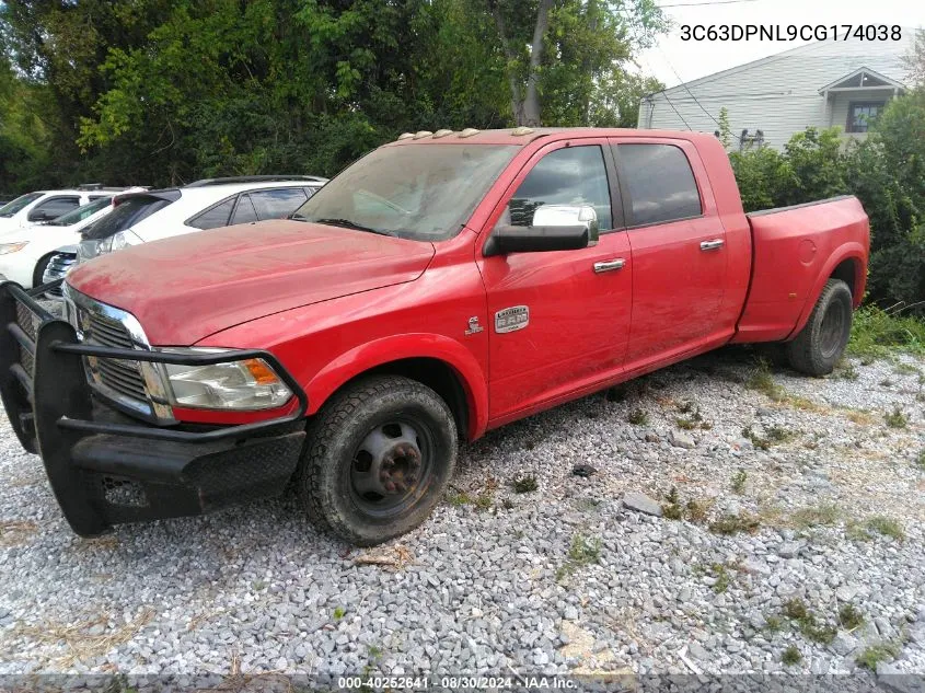 2012 Dodge Ram 3500 Longhorn VIN: 3C63DPNL9CG174038 Lot: 40252641