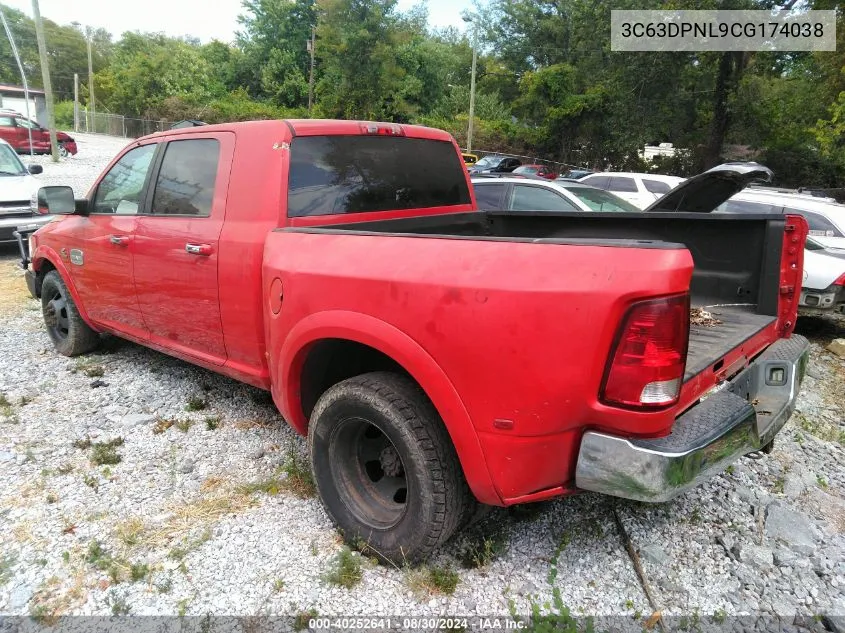 2012 Dodge Ram 3500 Longhorn VIN: 3C63DPNL9CG174038 Lot: 40252641