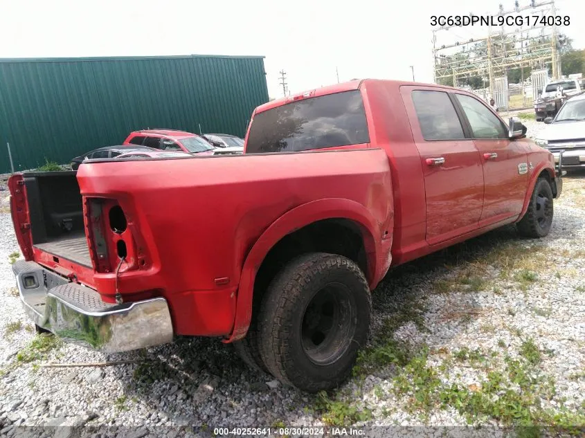 2012 Dodge Ram 3500 Longhorn VIN: 3C63DPNL9CG174038 Lot: 40252641