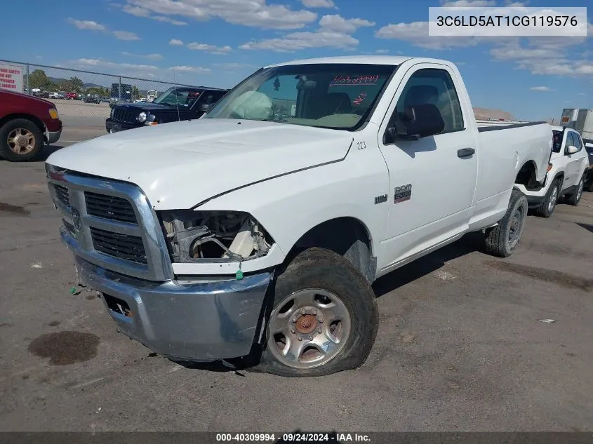 2012 Dodge Ram 2500 St VIN: 3C6LD5AT1CG119576 Lot: 40309994