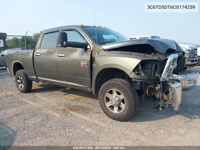 2012 Dodge Ram 2500 Slt VIN: 3C6TD5DT6CG174259 Lot: 40337540