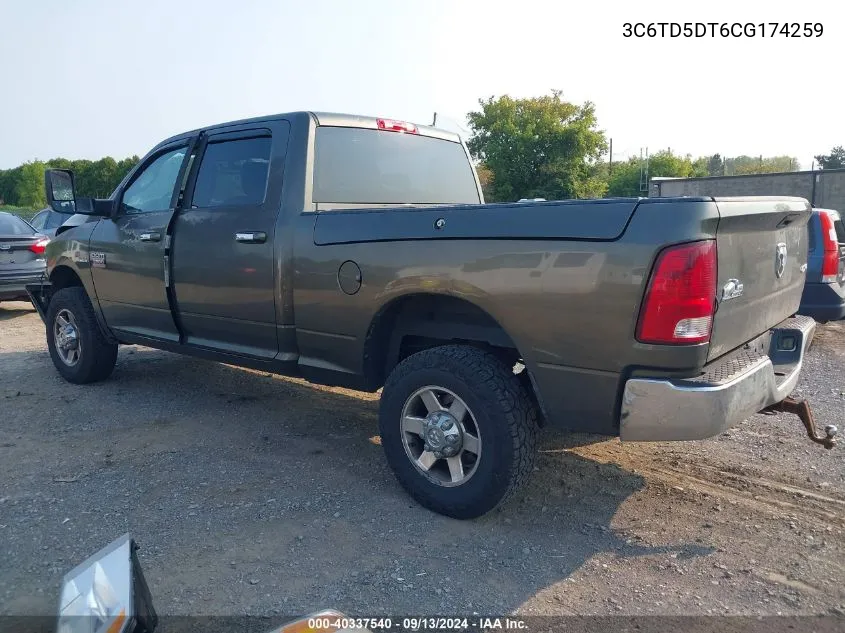 2012 Dodge Ram 2500 Slt VIN: 3C6TD5DT6CG174259 Lot: 40337540