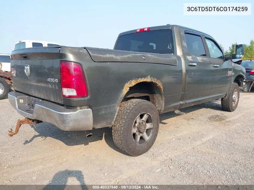 3C6TD5DT6CG174259 2012 Dodge Ram 2500 Slt