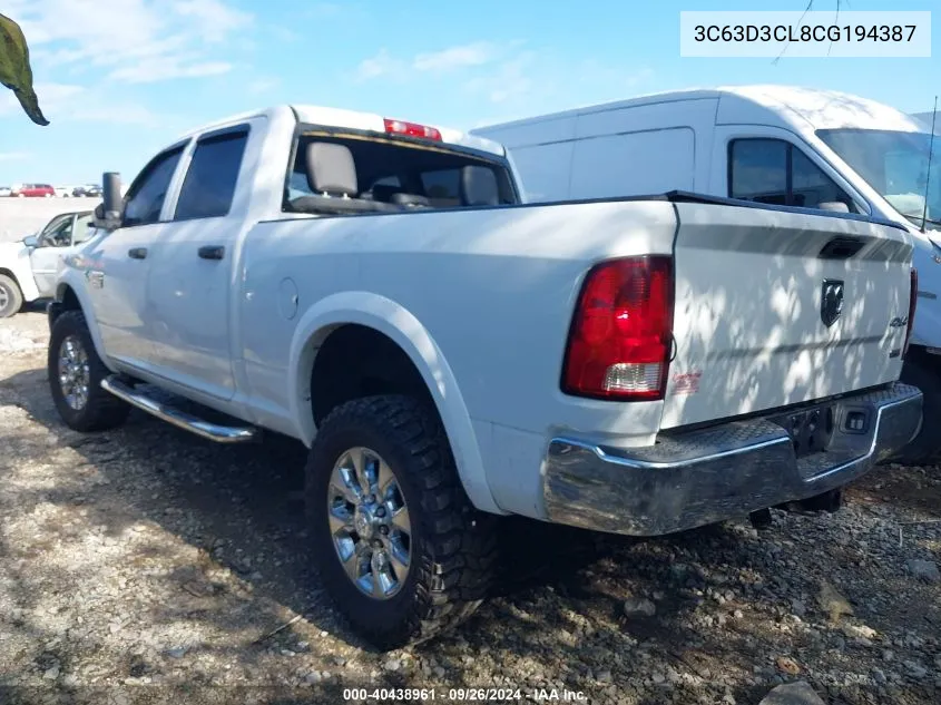 2012 Dodge Ram 3500 St VIN: 3C63D3CL8CG194387 Lot: 40438961