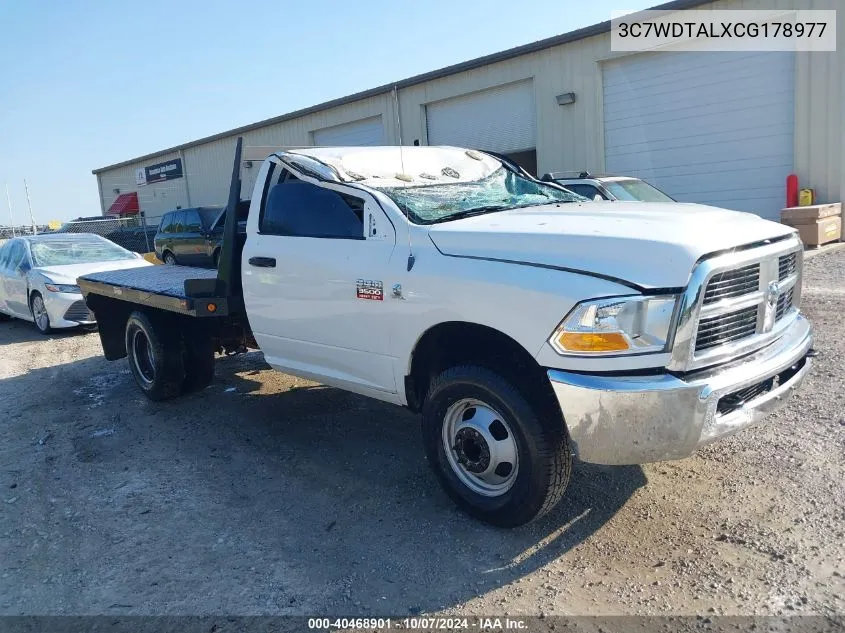 2012 Dodge Ram 3500 St/Slt VIN: 3C7WDTALXCG178977 Lot: 40468901