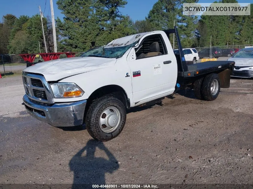 2012 Dodge Ram 3500 St/Slt VIN: 3C7WDTALXCG178977 Lot: 40468901