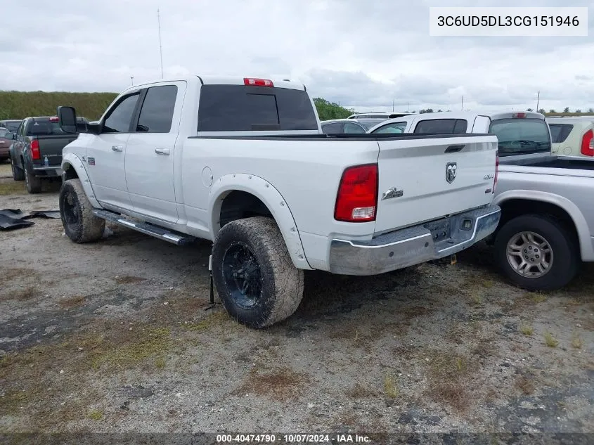 2012 Ram 2500 Slt VIN: 3C6UD5DL3CG151946 Lot: 40474790