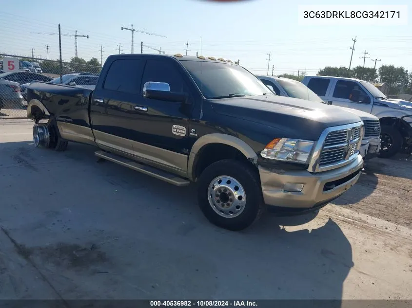 2012 Dodge Ram 3500 Longhorn VIN: 3C63DRKL8CG342171 Lot: 40536982