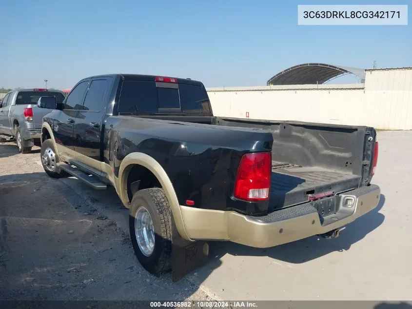 2012 Dodge Ram 3500 Longhorn VIN: 3C63DRKL8CG342171 Lot: 40536982