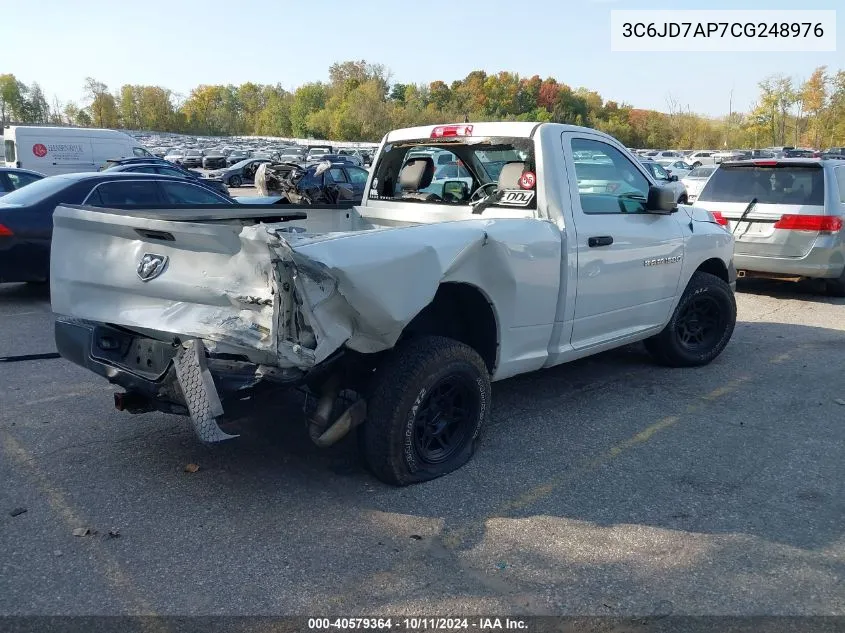 2012 Dodge Ram 1500 St VIN: 3C6JD7AP7CG248976 Lot: 40579364