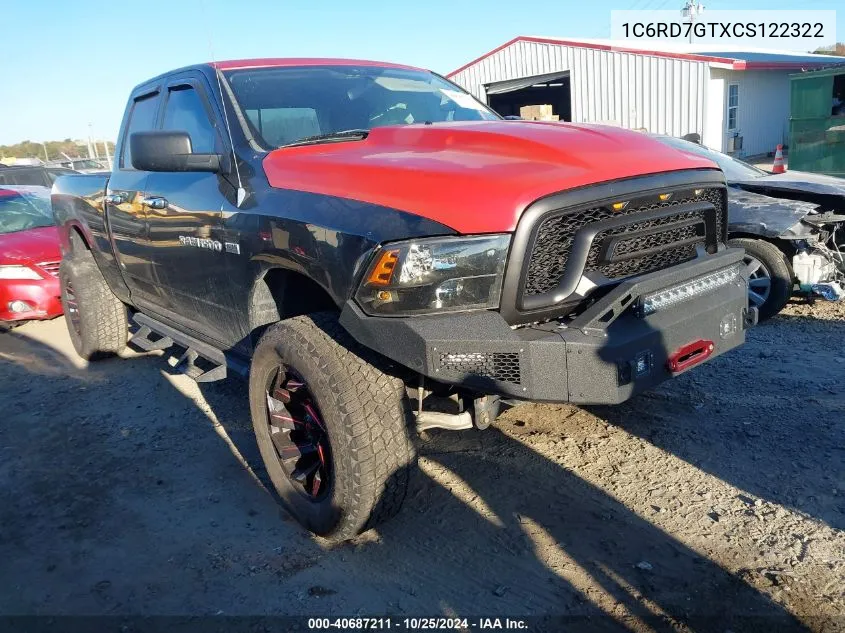 2012 Ram 1500 Slt VIN: 1C6RD7GTXCS122322 Lot: 40687211