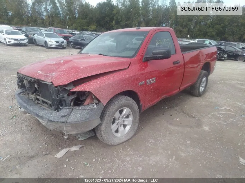 2015 Dodge Ram 1500 VIN: 3C6JR6DT1FG670959 Lot: 12061323