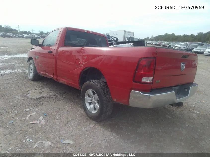 3C6JR6DT1FG670959 2015 Dodge Ram 1500