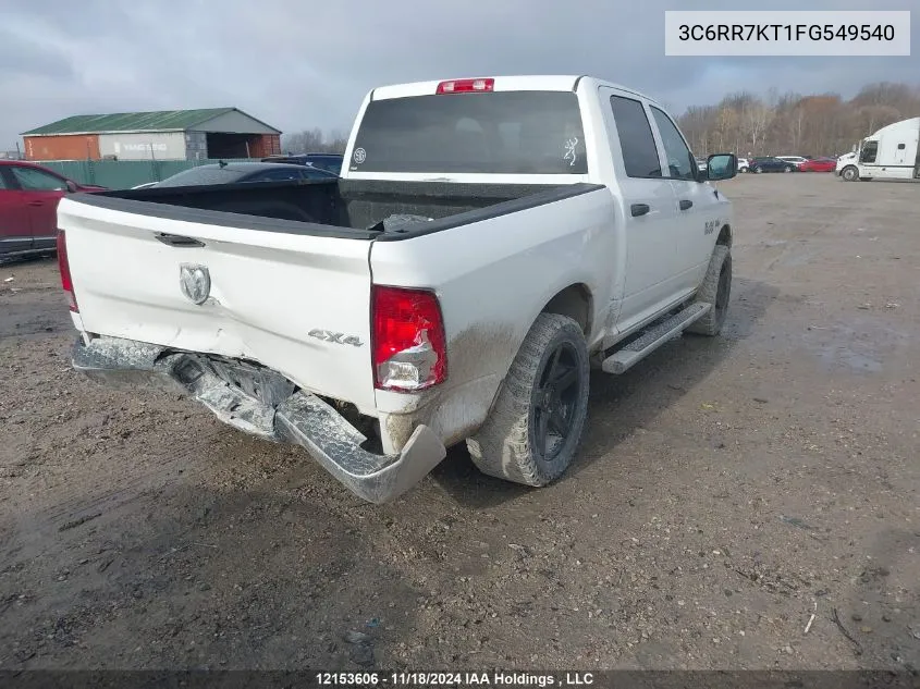 2015 Dodge Ram 1500 VIN: 3C6RR7KT1FG549540 Lot: 12153606