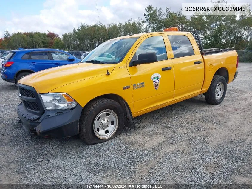 2016 Dodge Ram 1500 VIN: 3C6RR6KTXGG329843 Lot: 12114444