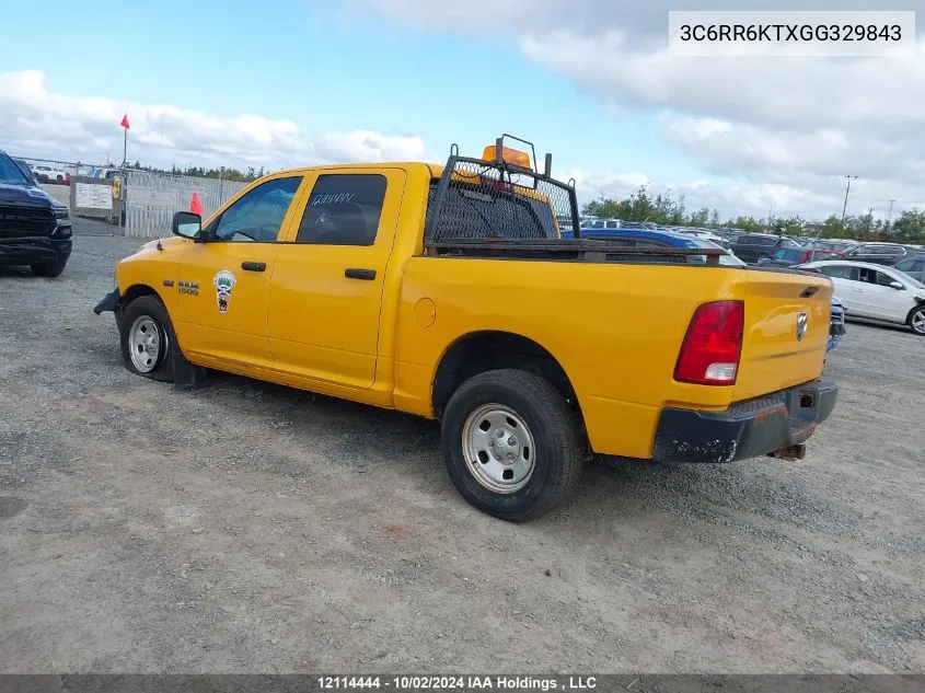 2016 Dodge Ram 1500 VIN: 3C6RR6KTXGG329843 Lot: 12114444