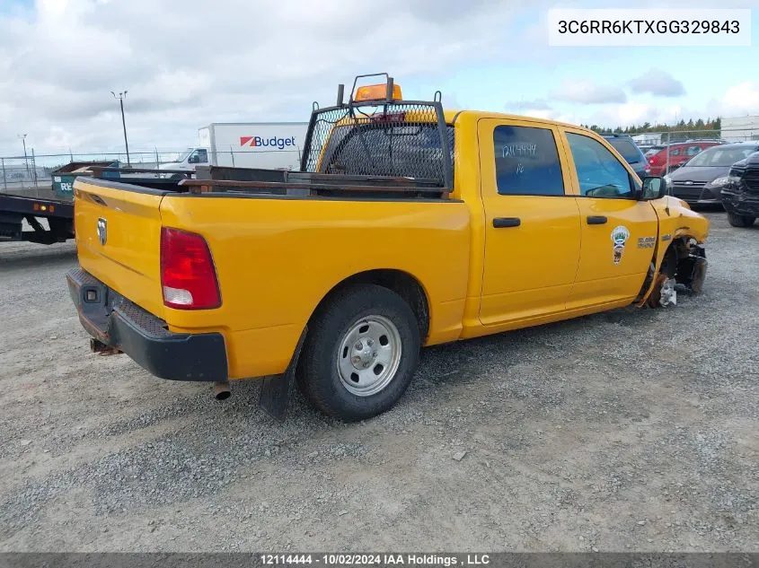 3C6RR6KTXGG329843 2016 Dodge Ram 1500