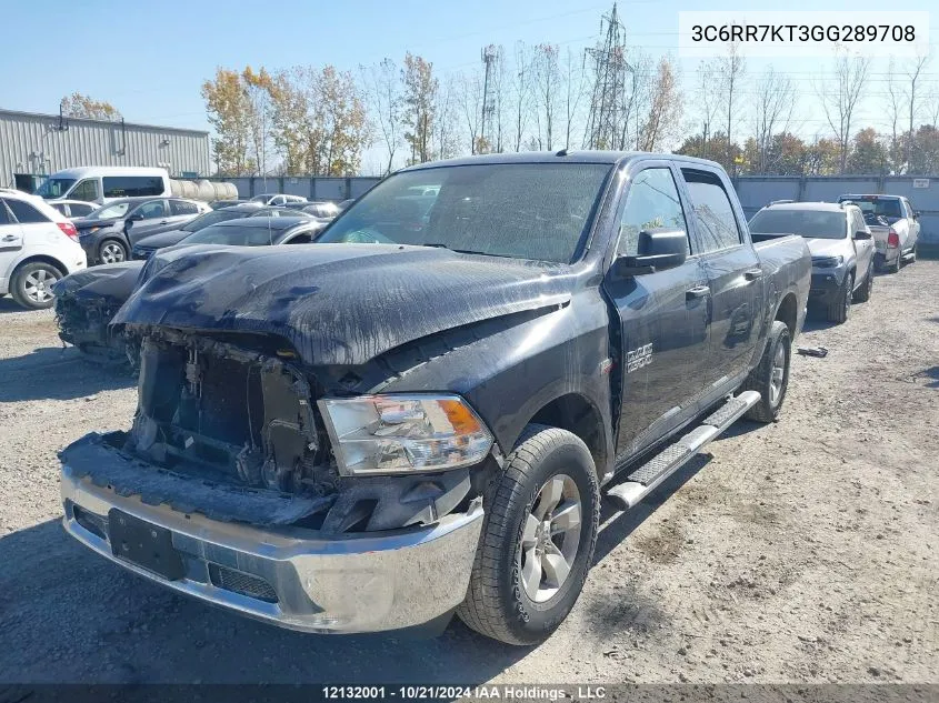 2016 Dodge Ram 1500 VIN: 3C6RR7KT3GG289708 Lot: 12132001