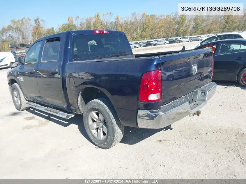 2016 Dodge Ram 1500 VIN: 3C6RR7KT3GG289708 Lot: 12132001