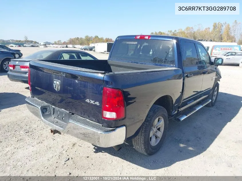 2016 Dodge Ram 1500 VIN: 3C6RR7KT3GG289708 Lot: 12132001