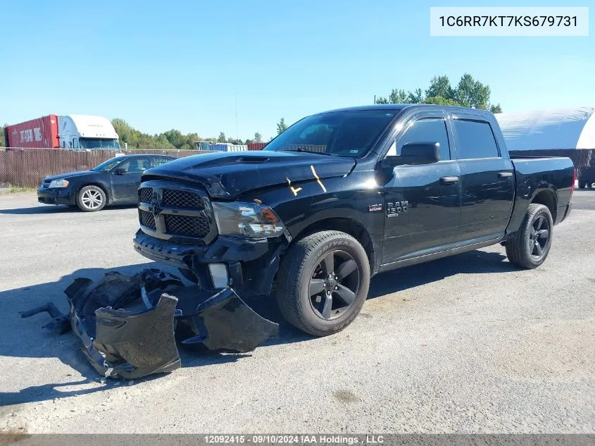 2019 Dodge Ram 1500 VIN: 1C6RR7KT7KS679731 Lot: 12092415