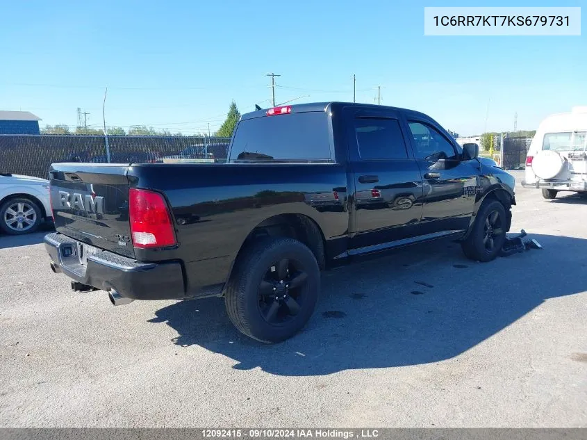 2019 Dodge Ram 1500 VIN: 1C6RR7KT7KS679731 Lot: 12092415