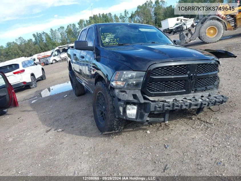 2019 Dodge Ram 1500 VIN: 1C6RR7KT3KS749645 Lot: 12108065