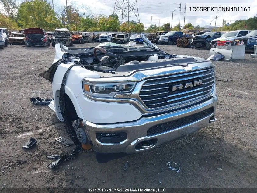 2022 Dodge Ram 1500 VIN: 1C6SRFKT5NN481163 Lot: 12117513