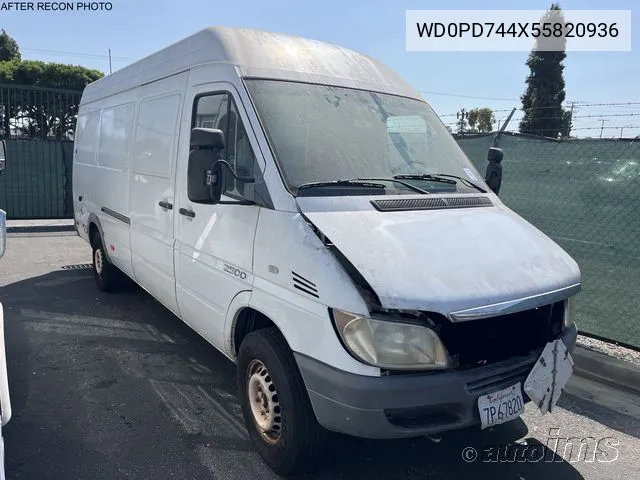 2005 Dodge Sprinter Van 2500 Shc VIN: WD0PD744X55820936 Lot: 40613926