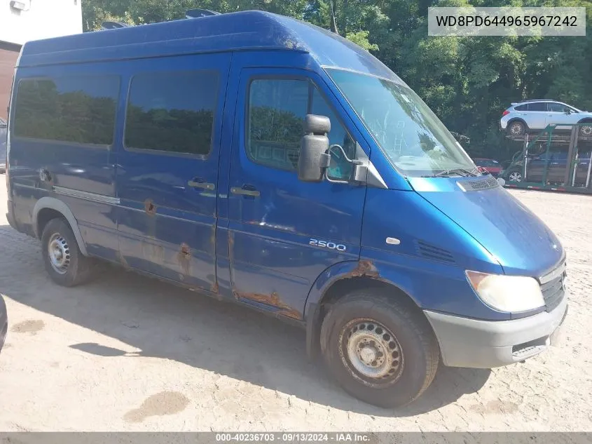 2006 Dodge Sprinter 2500 VIN: WD8PD644965967242 Lot: 40236703